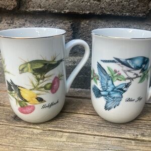 Audobon Blue Jay / Goldfinch Mugs